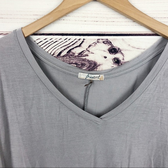 Freebird Lavender Gray Slouchy Tee Sz Large - Picture 5 of 6